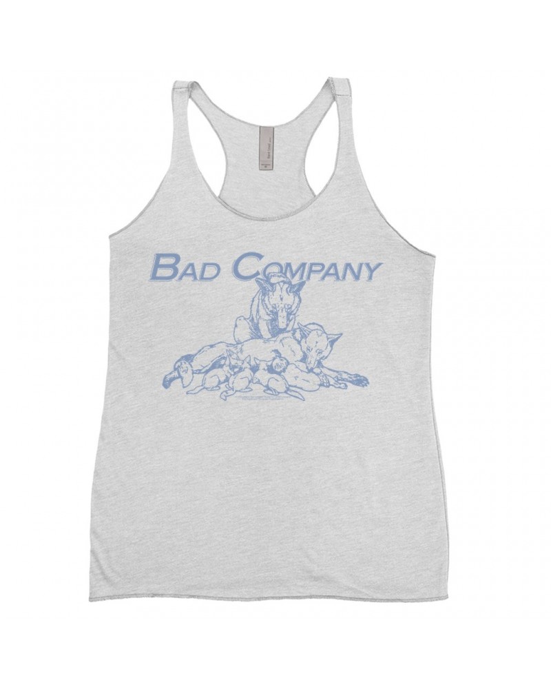 Bad Company Ladies' Tank Top | Run With The Pack Slate Blue Image Shirt $12.16 Shirts