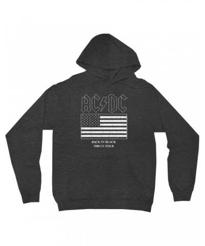 AC/DC Hoodie | Back In Black Flag Tour 1980 Distressed Hoodie $13.98 Sweatshirts