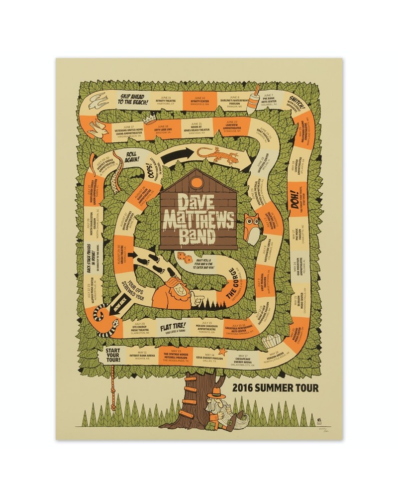 Dave Matthews Band 2016 Tour Poster $19.20 Decor