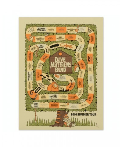 Dave Matthews Band 2016 Tour Poster $19.20 Decor