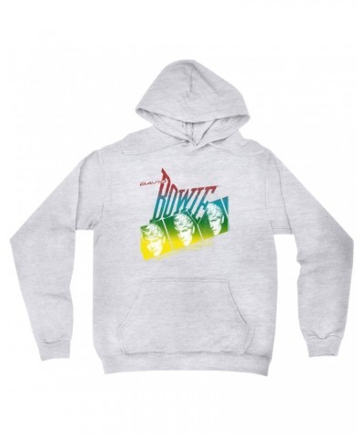 David Bowie Hoodie | Rainbow Ombre Serious Moonlight Concert Distressed Hoodie $13.98 Sweatshirts