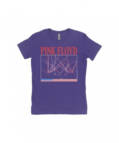 Pink Floyd Ladies' Boyfriend T-Shirt | Laser Lights On Stage Concert Design Distressed Shirt $7.49 Shirts