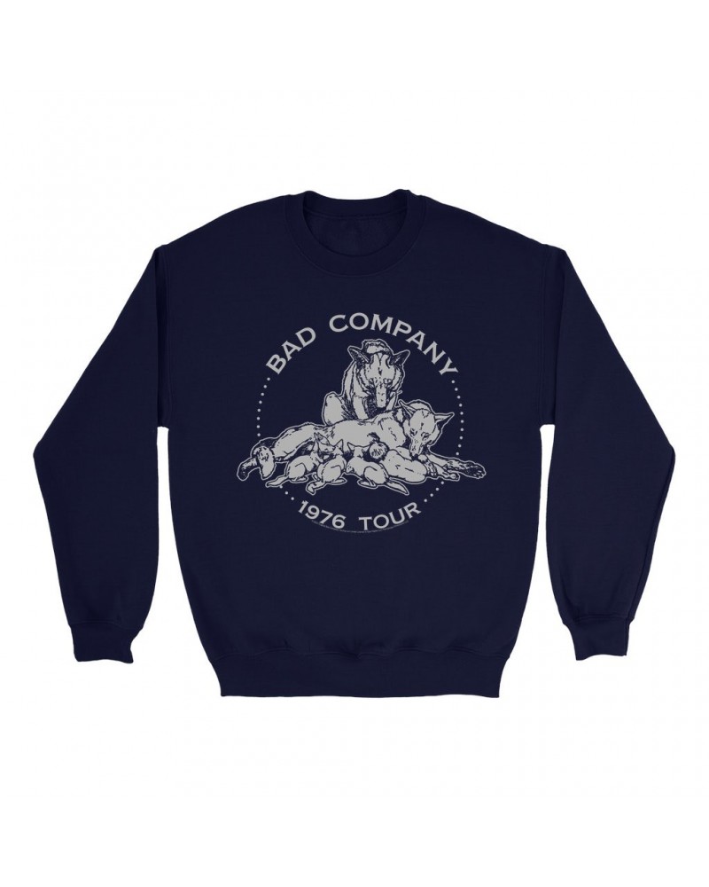 Bad Company Sweatshirt | Run With The Pack 1976 Tour Sweatshirt $16.78 Sweatshirts