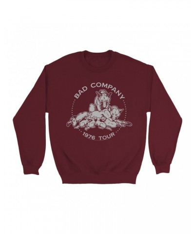 Bad Company Sweatshirt | Run With The Pack 1976 Tour Sweatshirt $16.78 Sweatshirts