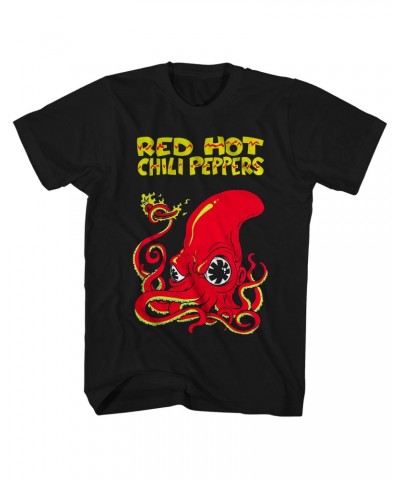 Red Hot Chili Peppers T-Shirt | Fire Squid Cartoon Shirt $3.84 Shirts