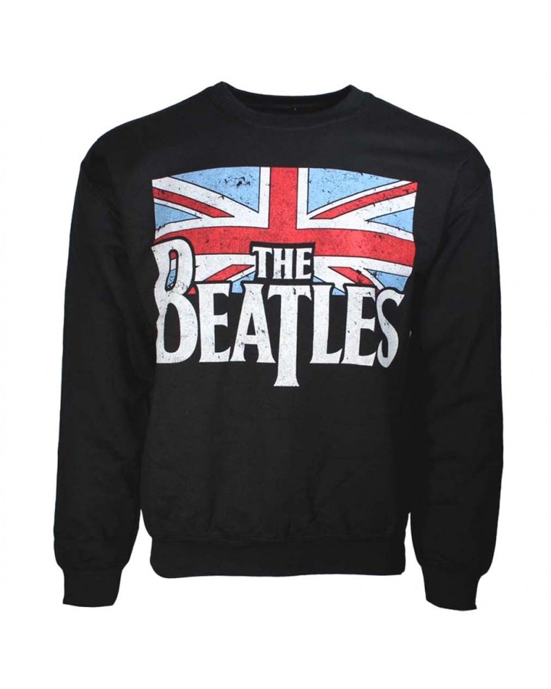 The Beatles Distressed Flag Crew Neck Sweatshirt $15.87 Sweatshirts