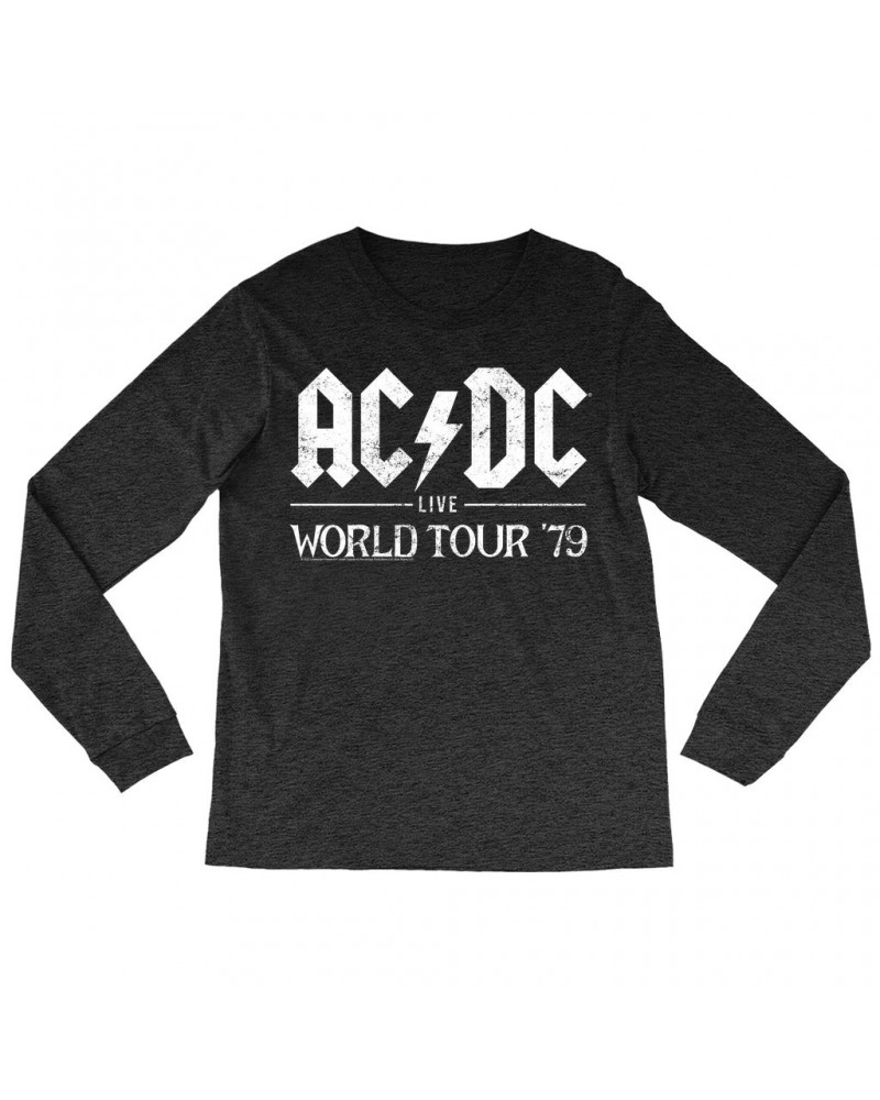 AC/DC Long Sleeve Shirt | Live In Concert 1979 Distressed Shirt $11.08 Shirts