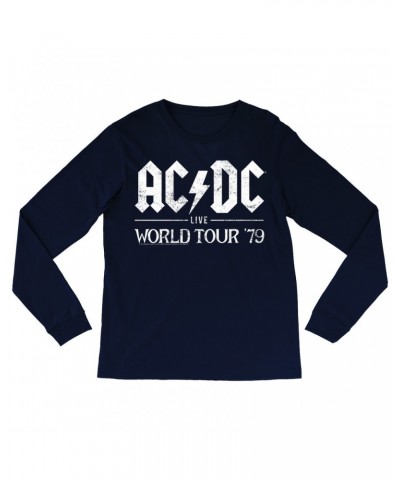 AC/DC Long Sleeve Shirt | Live In Concert 1979 Distressed Shirt $11.08 Shirts