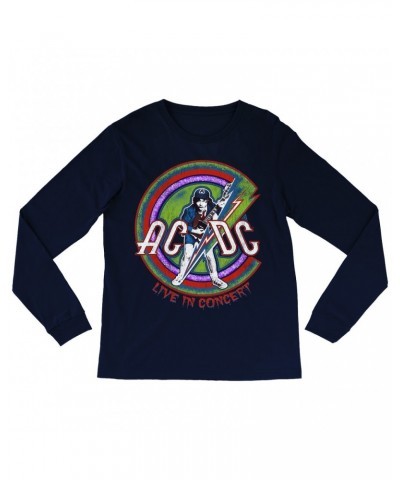 AC/DC Long Sleeve Shirt | Retro Stitched Live In Concert Reissue Shirt $10.18 Shirts