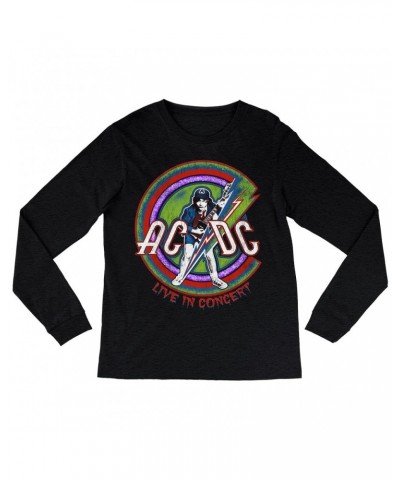 AC/DC Long Sleeve Shirt | Retro Stitched Live In Concert Reissue Shirt $10.18 Shirts