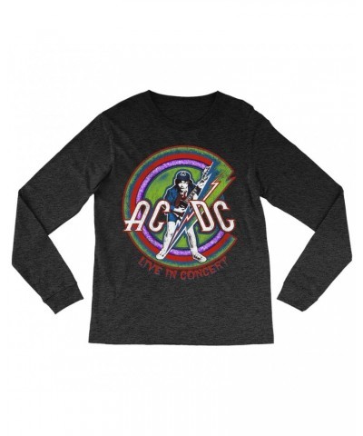 AC/DC Long Sleeve Shirt | Retro Stitched Live In Concert Reissue Shirt $10.18 Shirts