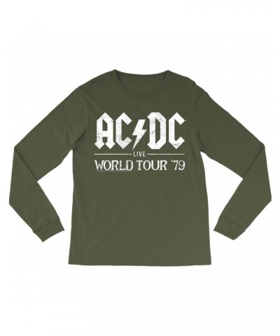 AC/DC Long Sleeve Shirt | Live In Concert 1979 Distressed Shirt $11.08 Shirts