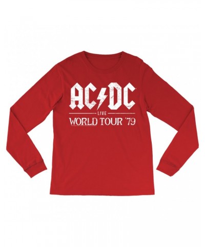 AC/DC Long Sleeve Shirt | Live In Concert 1979 Distressed Shirt $11.08 Shirts