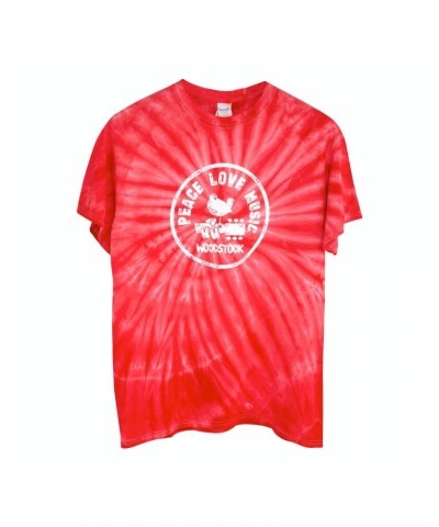 Woodstock Peace Love Music Circle Logo Tie Dye Red T-shirt $15.40 Shirts