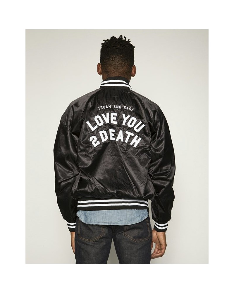 Tegan and Sara Love You To Death Satin Baseball Bomber Jacket $37.50 Outerwear