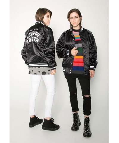 Tegan and Sara Love You To Death Satin Baseball Bomber Jacket $37.50 Outerwear