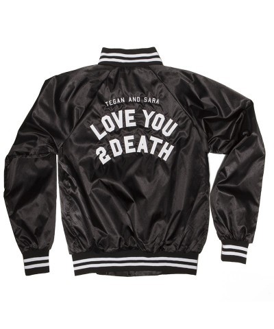 Tegan and Sara Love You To Death Satin Baseball Bomber Jacket $37.50 Outerwear