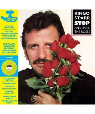 Ringo Starr Stop & Smell The Roses: Yellow Submarine Edition (Yellow) Vinyl Record $16.25 Vinyl