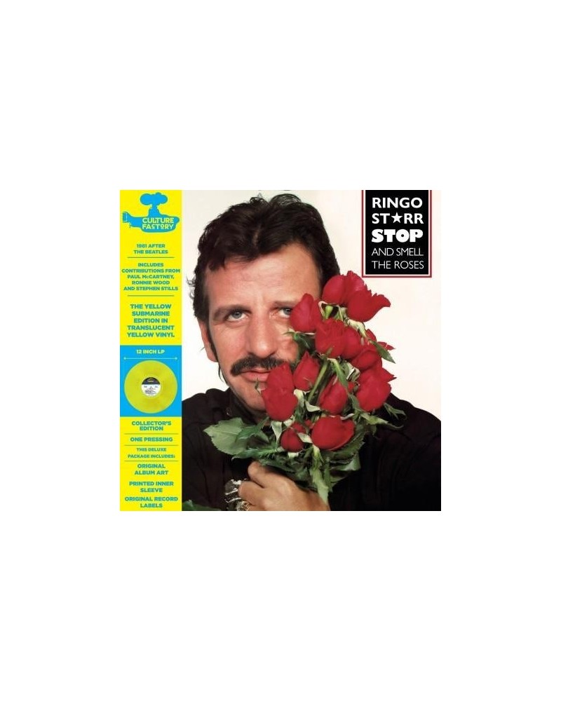 Ringo Starr Stop & Smell The Roses: Yellow Submarine Edition (Yellow) Vinyl Record $16.25 Vinyl