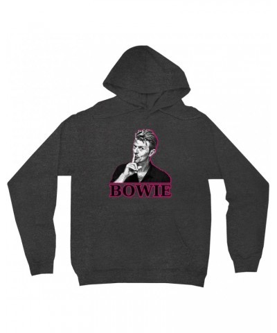 David Bowie Hoodie | Black And White In Pink Photo Hoodie $16.38 Sweatshirts