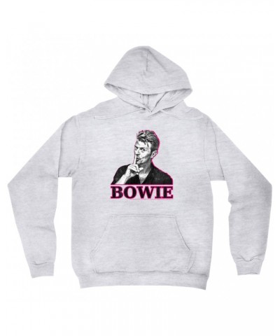 David Bowie Hoodie | Black And White In Pink Photo Hoodie $16.38 Sweatshirts