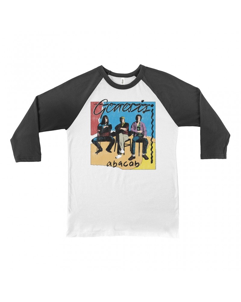 Genesis 3/4 Sleeve Baseball Tee | Abacab Album Retro Image DIstressed Shirt $14.38 Shirts