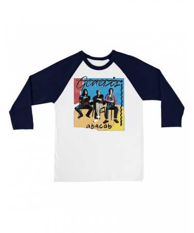 Genesis 3/4 Sleeve Baseball Tee | Abacab Album Retro Image DIstressed Shirt $14.38 Shirts