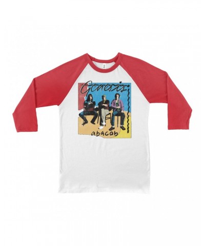 Genesis 3/4 Sleeve Baseball Tee | Abacab Album Retro Image DIstressed Shirt $14.38 Shirts