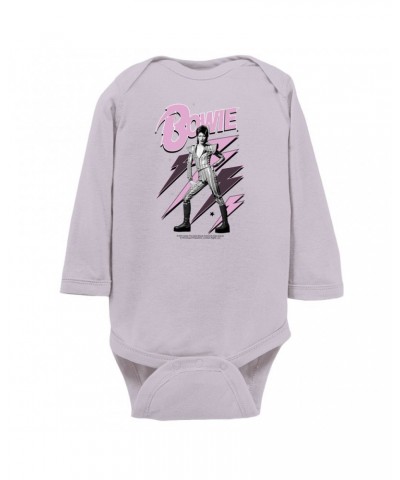 David Bowie Long Sleeve Bodysuit | Ziggy Stardust And Lightning Bolts Bodysuit $8.56 Shirts