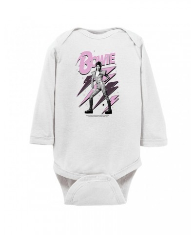 David Bowie Long Sleeve Bodysuit | Ziggy Stardust And Lightning Bolts Bodysuit $8.56 Shirts