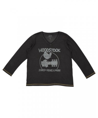 Woodstock 3 Days Black V-Neck T-Shirt $2.45 Shirts