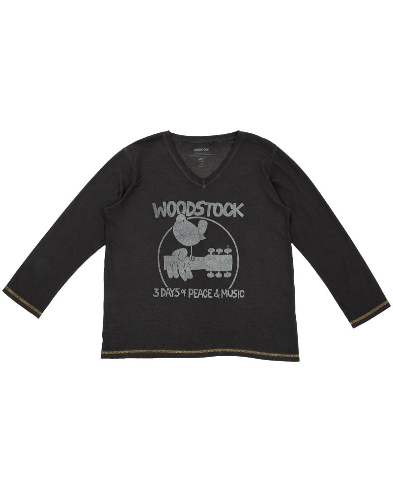 Woodstock 3 Days Black V-Neck T-Shirt $2.45 Shirts