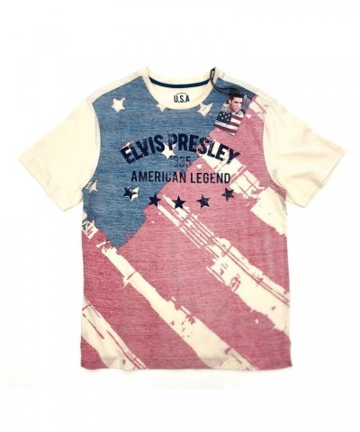 Elvis Presley Beige Elvis Presley American Legend Flag T-Shirt $2.62 Shirts