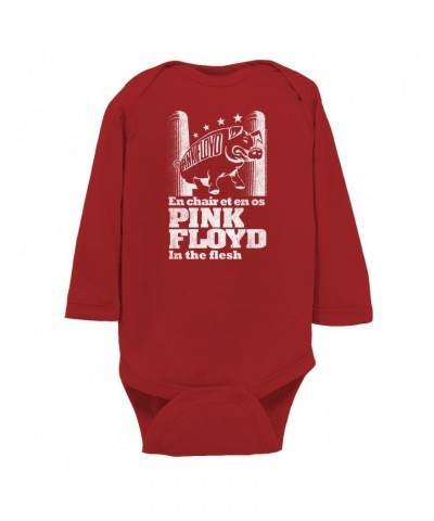 Pink Floyd Long Sleeve Bodysuit | In The Flesh Concert en Français Design Bodysuit $12.72 Shirts