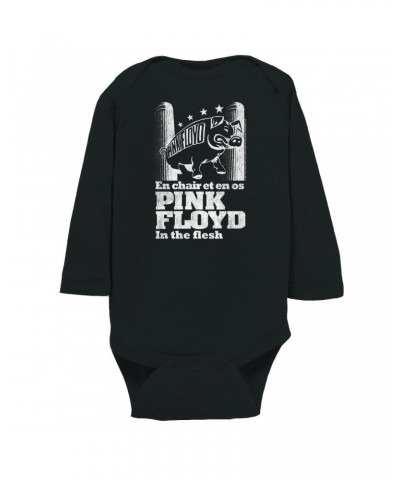 Pink Floyd Long Sleeve Bodysuit | In The Flesh Concert en Français Design Bodysuit $12.72 Shirts