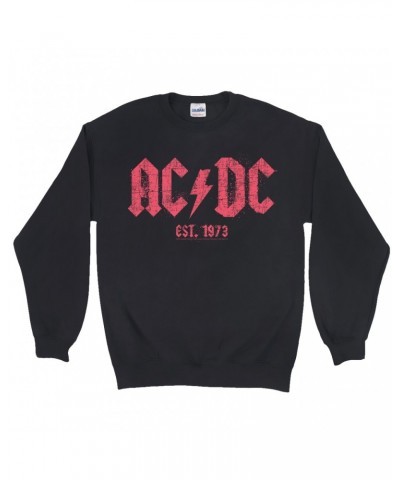 AC/DC Sweatshirt | Est. 1973 Red Design Distressed Sweatshirt $13.28 Sweatshirts