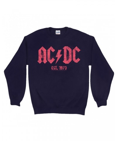 AC/DC Sweatshirt | Est. 1973 Red Design Distressed Sweatshirt $13.28 Sweatshirts