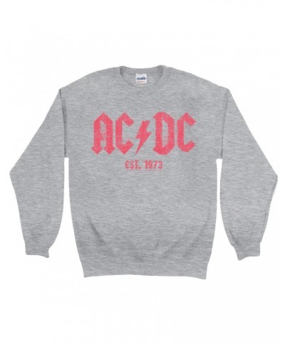 AC/DC Sweatshirt | Est. 1973 Red Design Distressed Sweatshirt $13.28 Sweatshirts