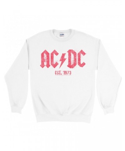 AC/DC Sweatshirt | Est. 1973 Red Design Distressed Sweatshirt $13.28 Sweatshirts