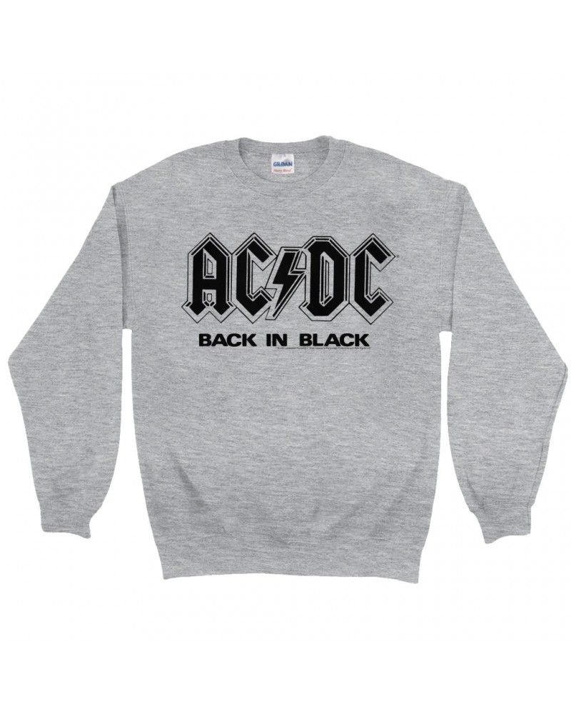 AC/DC Sweatshirt | Back In Black Back In London Image Sweatshirt $13.63 Sweatshirts