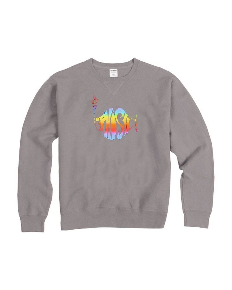 Phish Classic Rainbow Crew Neck Sweatshirt on Grey $19.50 Sweatshirts