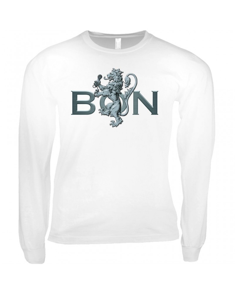 Bon Scott Long Sleeve Shirt | Bon Lion White Shirt $13.18 Shirts