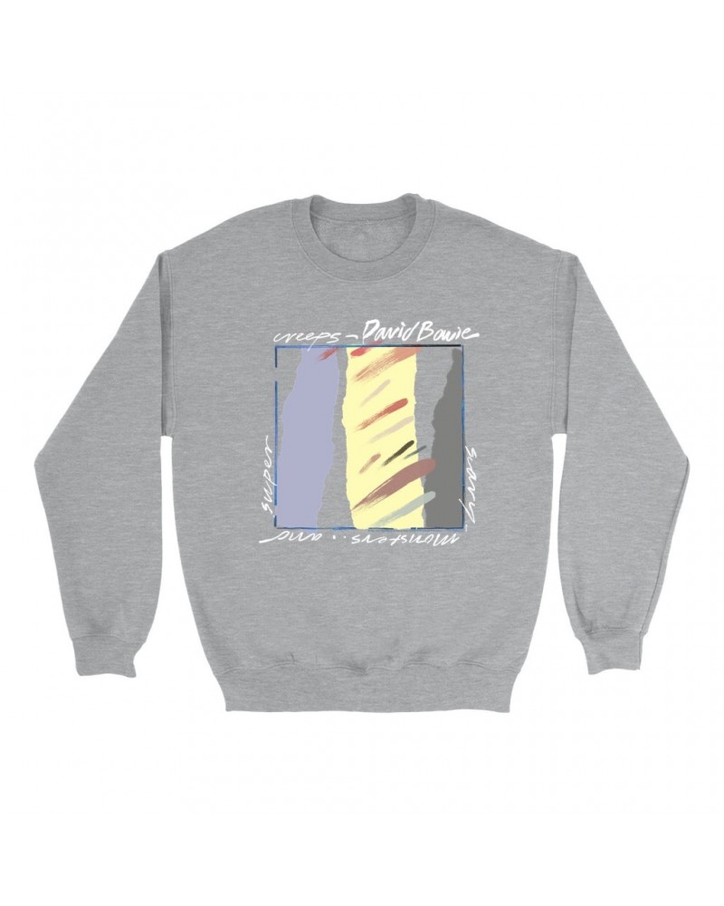 David Bowie Sweatshirt | Scary Monsters Album Image Sweatshirt $10.83 Sweatshirts