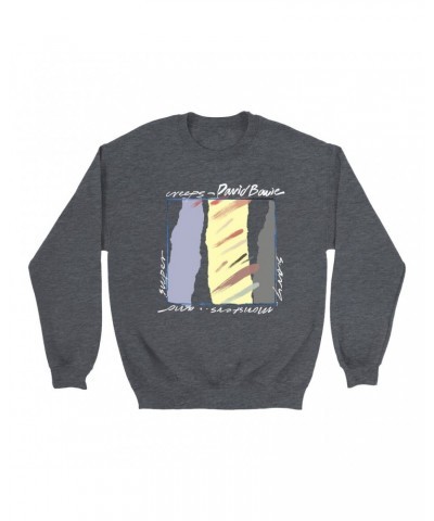 David Bowie Sweatshirt | Scary Monsters Album Image Sweatshirt $10.83 Sweatshirts