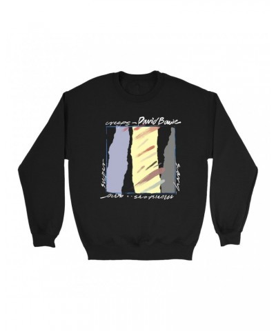 David Bowie Sweatshirt | Scary Monsters Album Image Sweatshirt $10.83 Sweatshirts