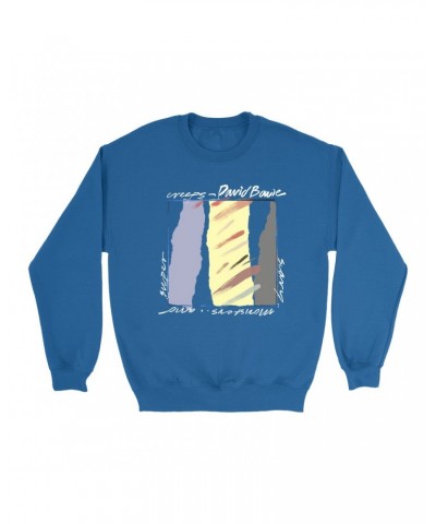 David Bowie Sweatshirt | Scary Monsters Album Image Sweatshirt $10.83 Sweatshirts