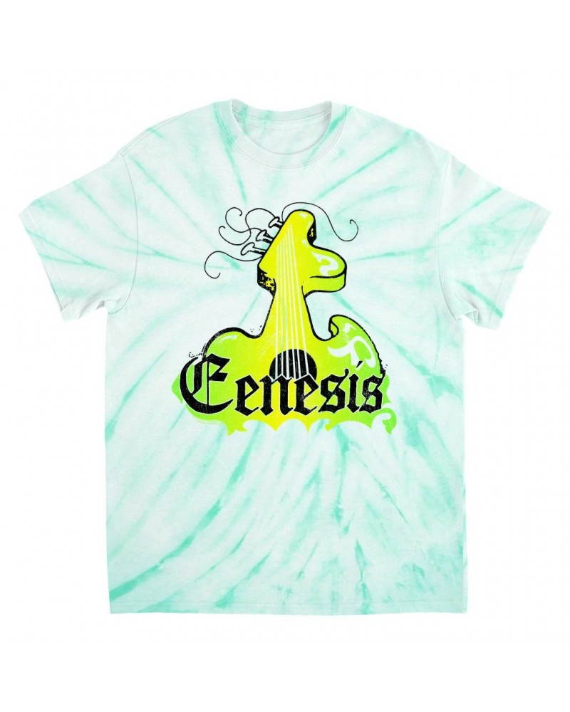 Genesis T-Shirt | Vintage Guitar Logo Tie Dye Shirt $12.94 Shirts