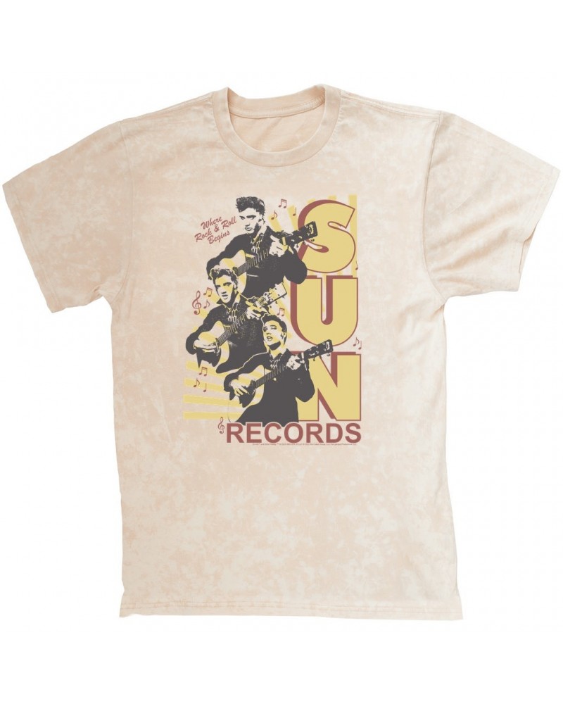 Sun Records T-shirt | Performing Collage Where Rock N' Roll Began Mineral Wash Shirt $13.78 Shirts