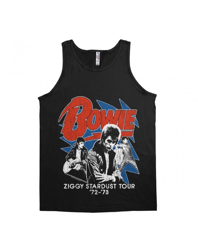 David Bowie Unisex Tank Top | '72-'73 Ziggy Stardust Tour Distressed Shirt $7.98 Shirts