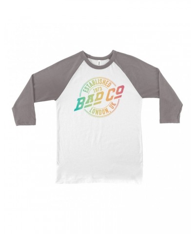 Bad Company 3/4 Sleeve Baseball Tee | Rainbow Ombre Est. 1973 London Logo Shirt $14.68 Shirts